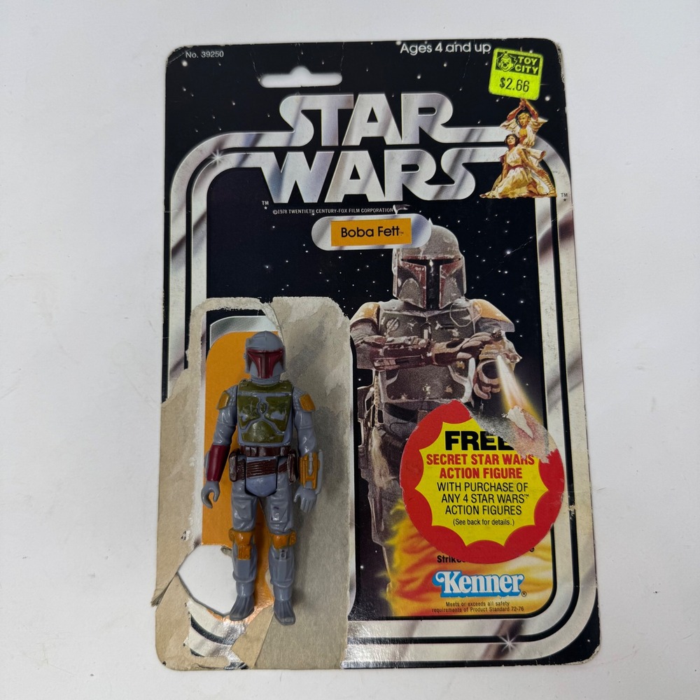 Vintage 1979 Kenner Star Wars Boba Fett Action Figure 21 Back Cardback Hong Kong